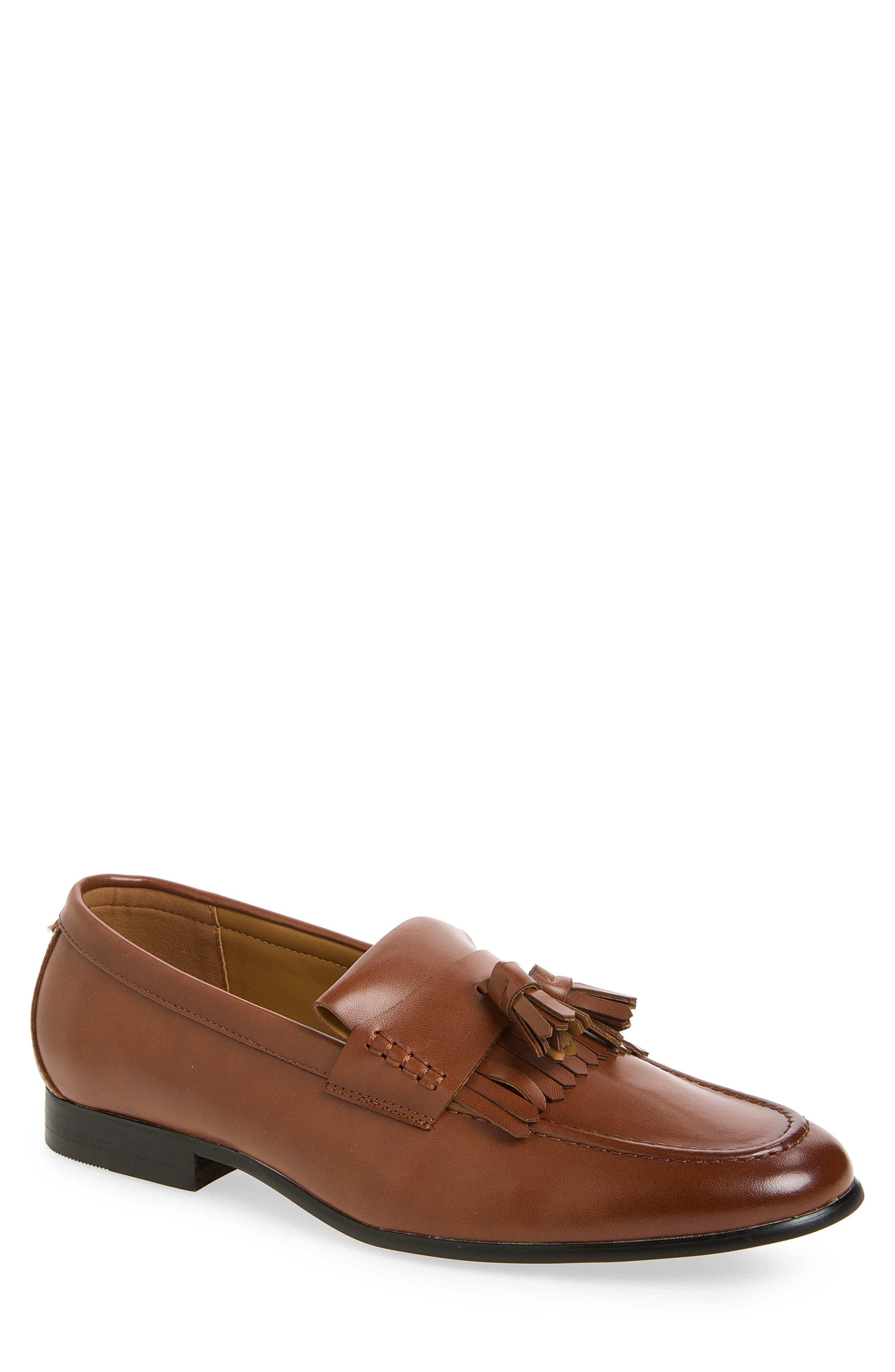 Nikko Kiltie Tassel Loafer, Main, color, BROWN PATINA