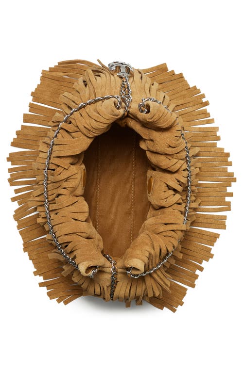 Tory Burch Mini Fleming Suede Fringe Hobo Bag