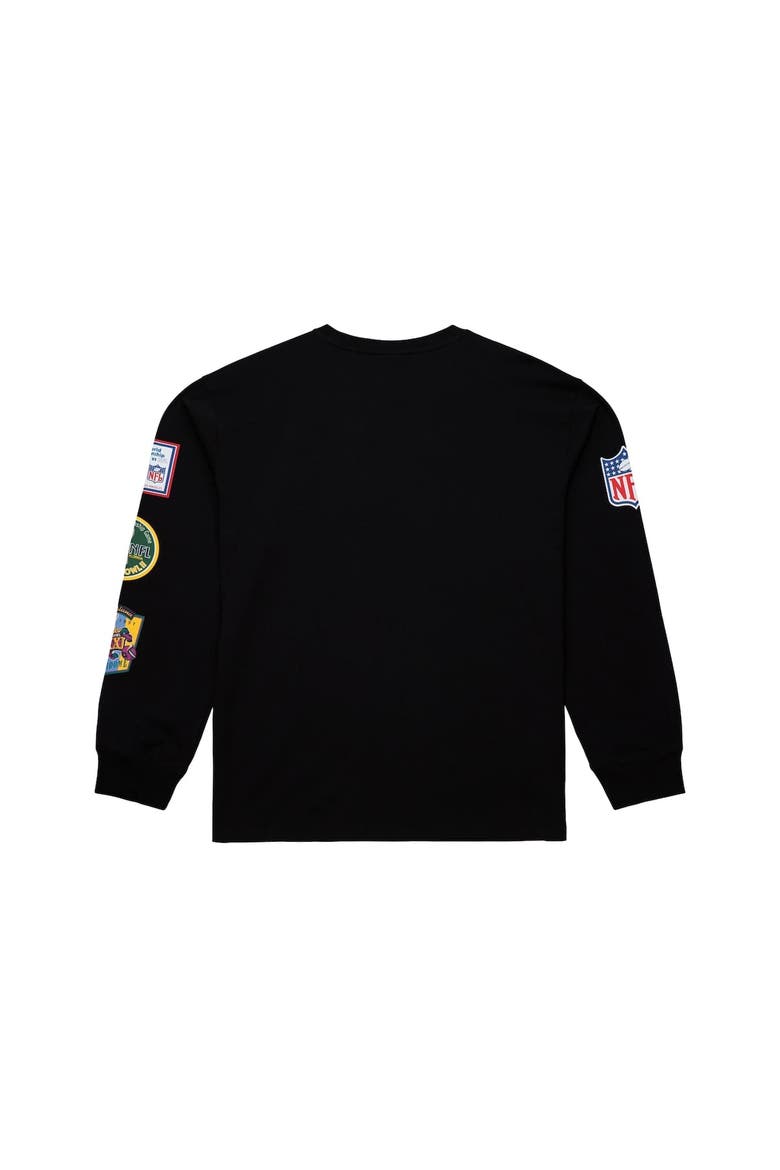 Men's Mitchell & Ness  Black Green Bay Packers Training Camp Vintage Logos Long Sleeve T-Shirt, Alternate, color, Black