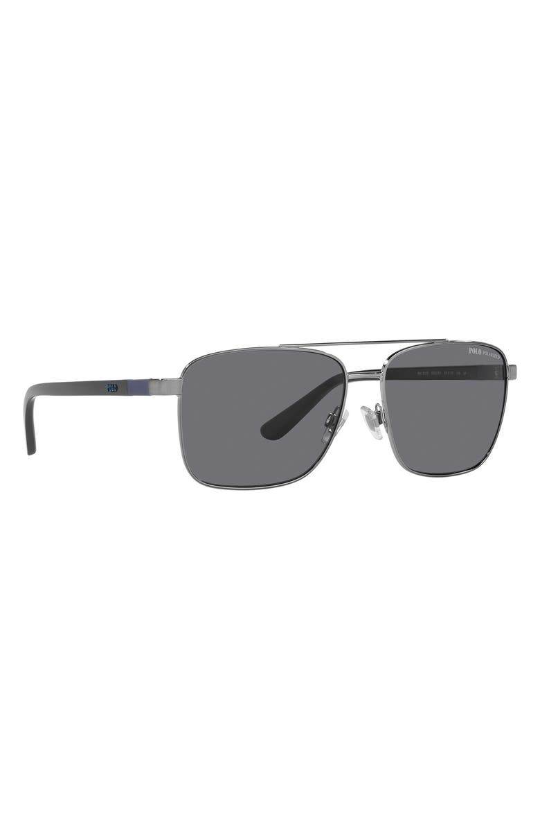 Polo Ralph Lauren 59mm Polarized Pillow Sunglasses, Alternate, color, Shiny Gunmetal / Polar Grey