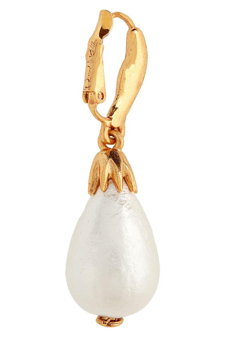 Small Imitation Pearl Drop Earrings, Alternate, color, GOLD