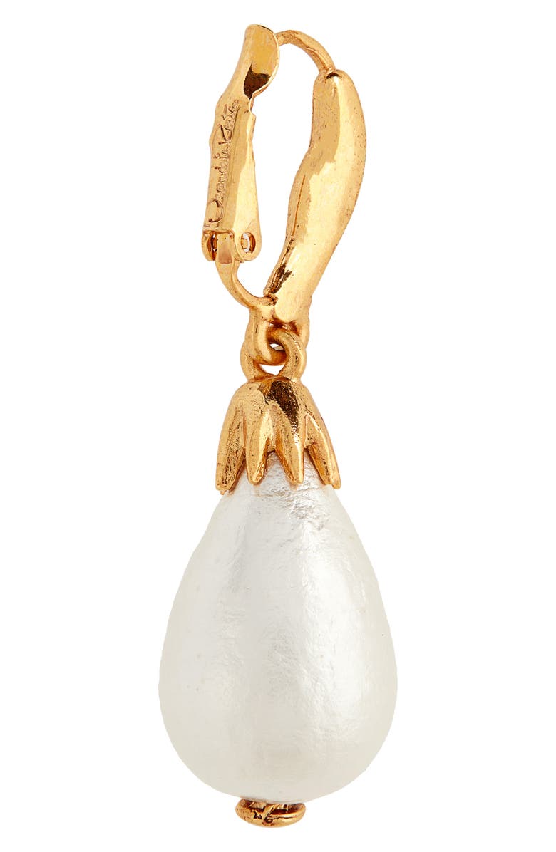 Oscar de la Renta Small Imitation Pearl Drop Earrings, Alternate, color,