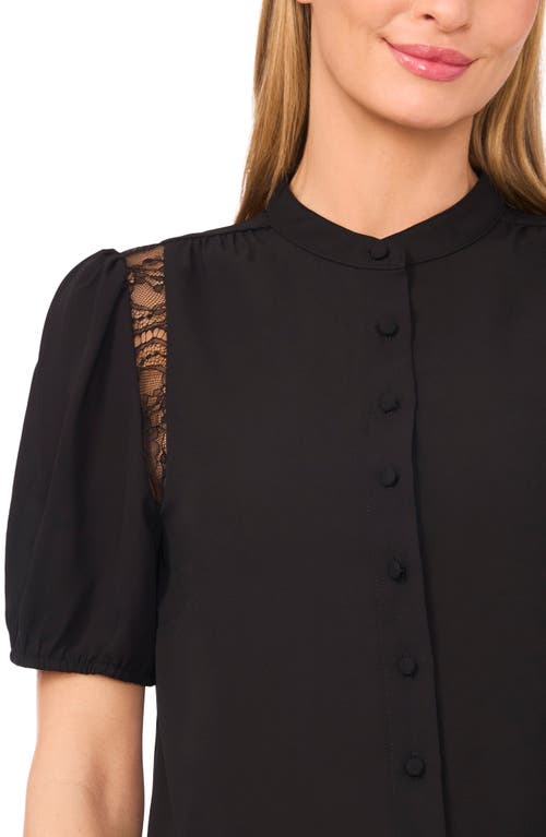 Cece Lace Inset Top In Black