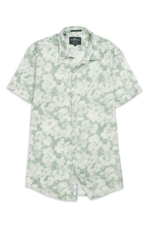 Rodd & Gunn Springflat Slim Fit Short Sleeve Linen Shirt In Pistachio