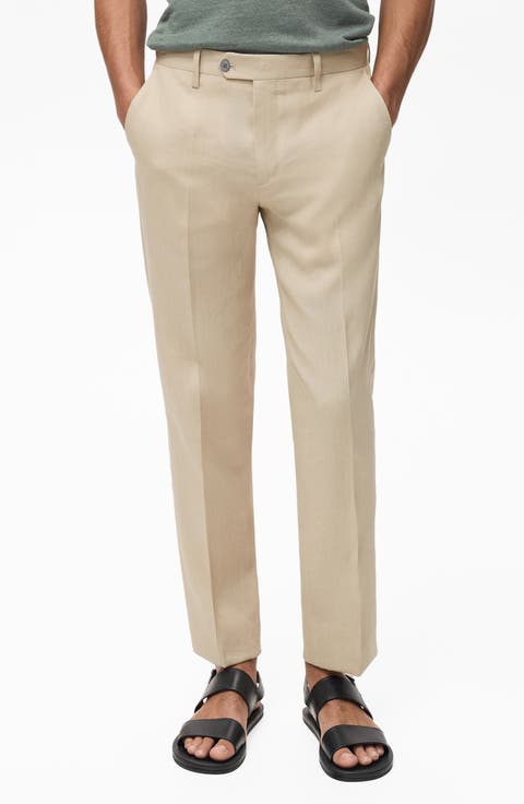Slim Fit Linen Dress Pants