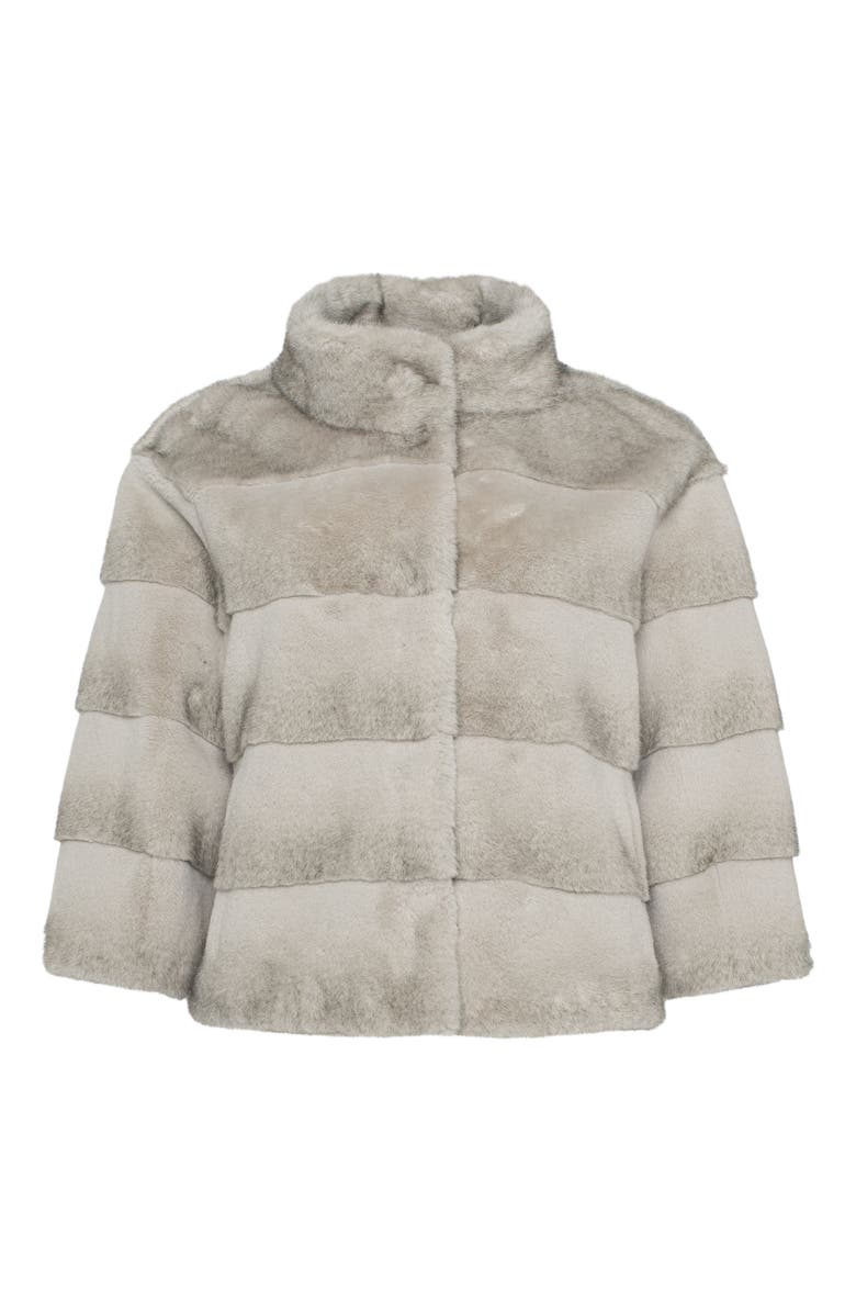 Lyla Grant Fur-Free Mink (Faux Fur) Jacket, Alternate, color, Light Gray