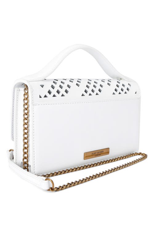 Kurt Geiger London Small Bond Leather Top Handle Bag In White