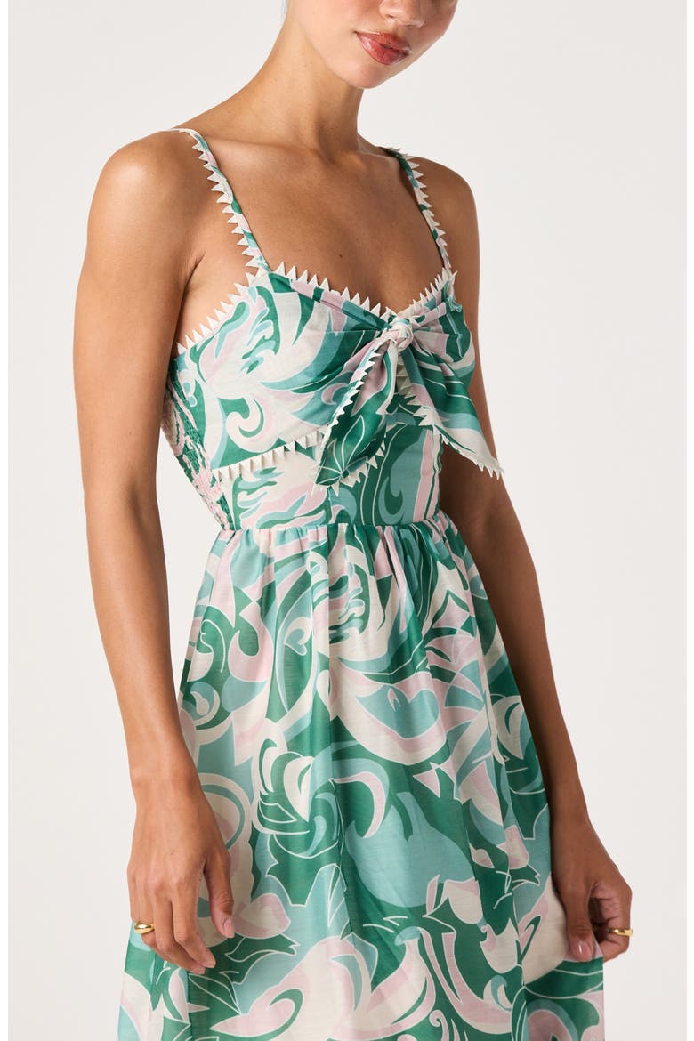Makayla Sleeveless A-Line Dress, Alternate, color, GREEN ABSTRACT