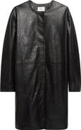 LOULOU DE SAISON Yari Ostrich Embossed Lambskin Leather Coat