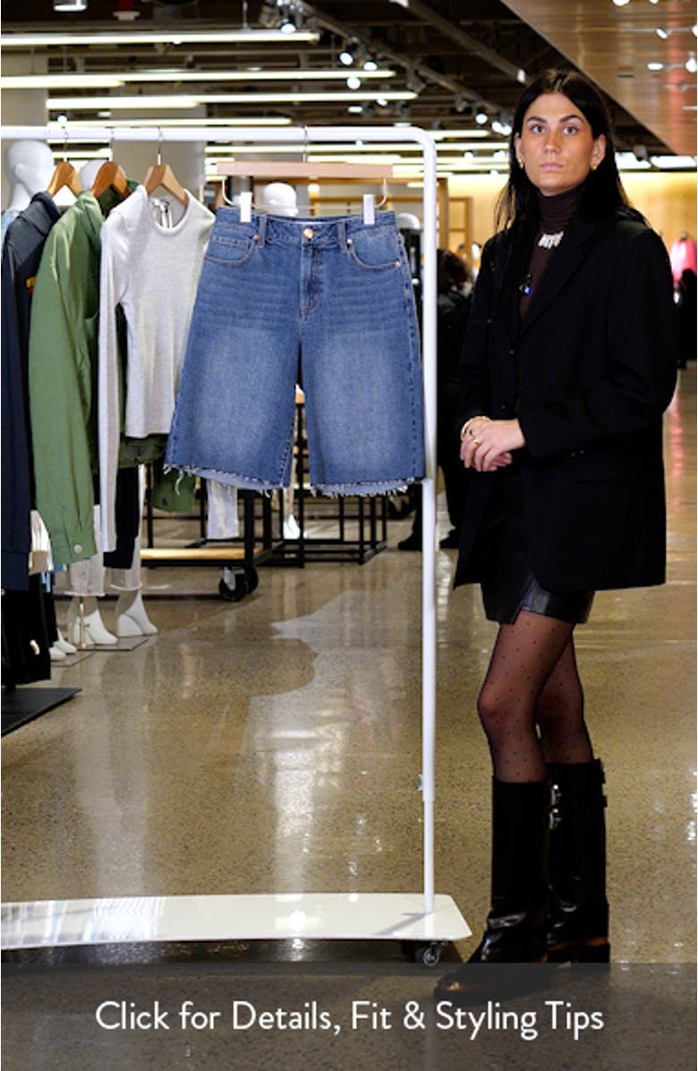 Raw Hem Denim Bermuda Shorts, sales video thumbnail