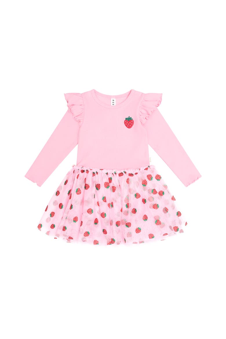 Strawberry Emb Tulle Dress, Main, color, Strawberry Crème