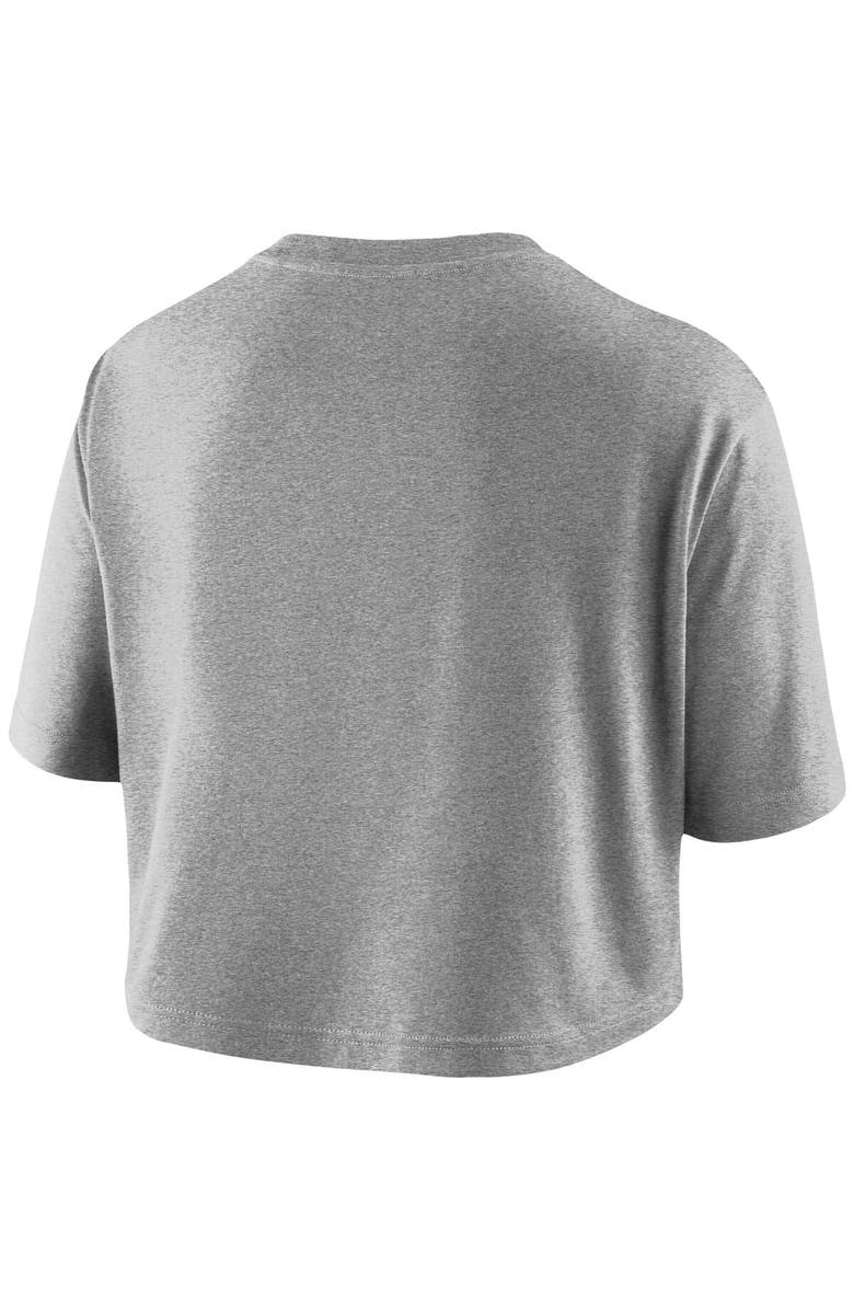 Nike Women's Nike Heathered Gray Michigan State Spartans Cropped Performance T-Shirt, Alternate, color, 