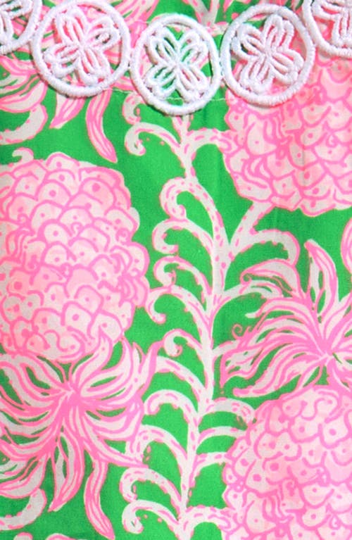 Lilly Pulitzer ® Baby Lilly Cotton Shift Dress With Bloomers In Fauna Green Pineapple