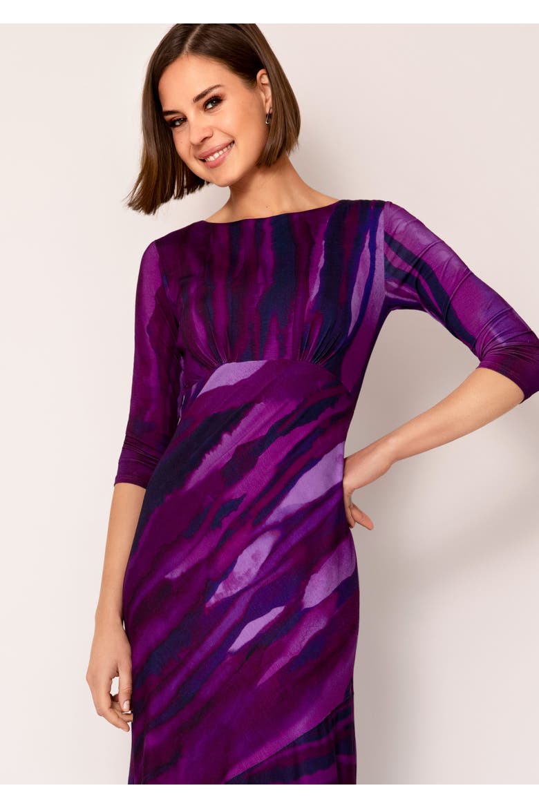 Asymmetric Bias Cut Midi Dress, Alternate, color, Vivid Plum
