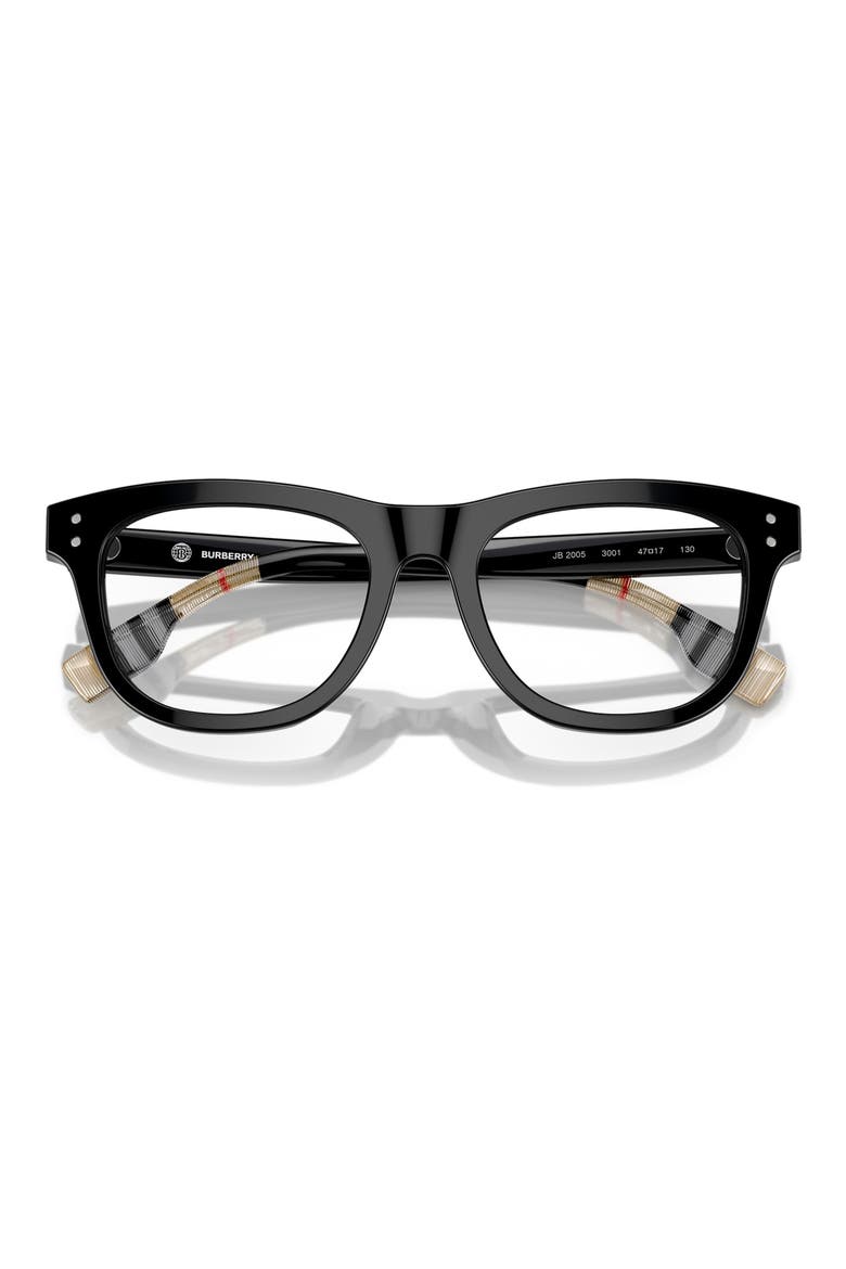 47mm Square Optical Glasses, Alternate, color, BLACK / DEMO LENS