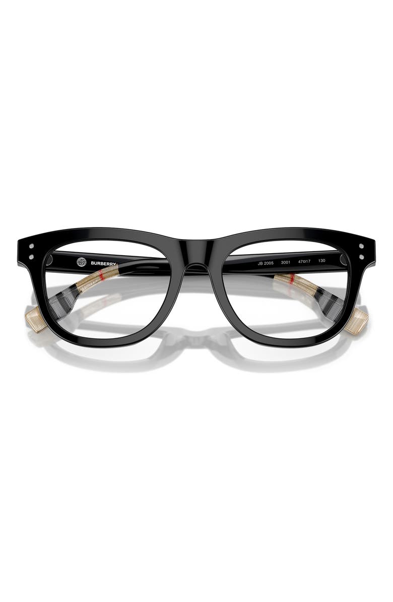 Burberry 45mm Square Optical Glasses, Alternate, color, Black / Demo Lens