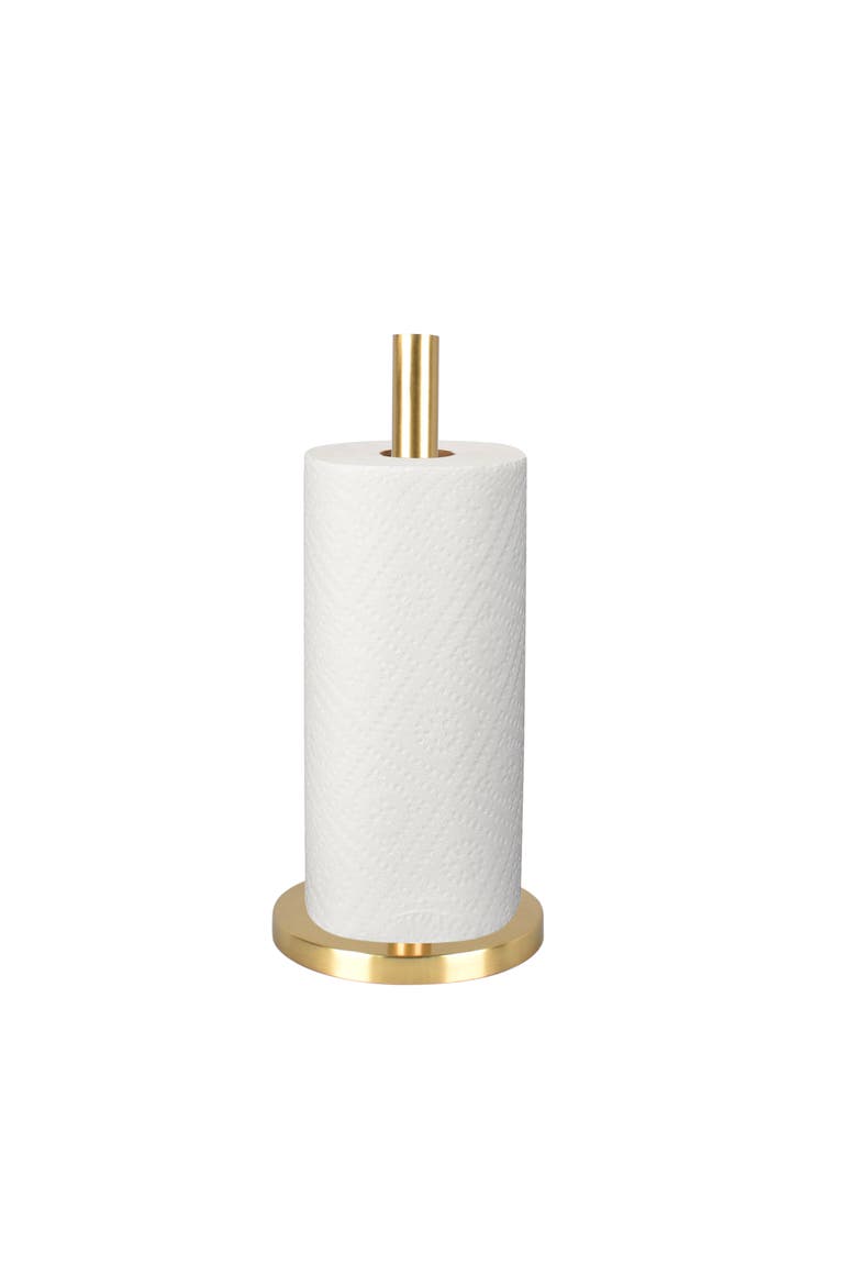 Avery Modern Classic Metal with Non Slip Weighted Marble Base Paper Towel Holder, Alternate, color, Gold