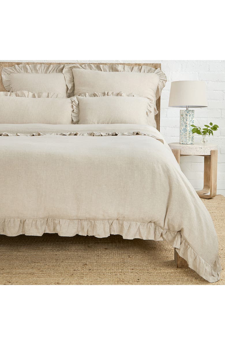 Pom Pom at Home Charlie Ruffle Big Pillow, Alternate, color, Flax