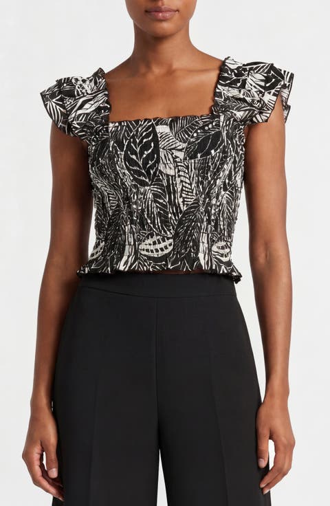 Smocked Flutter Sleeve Tank