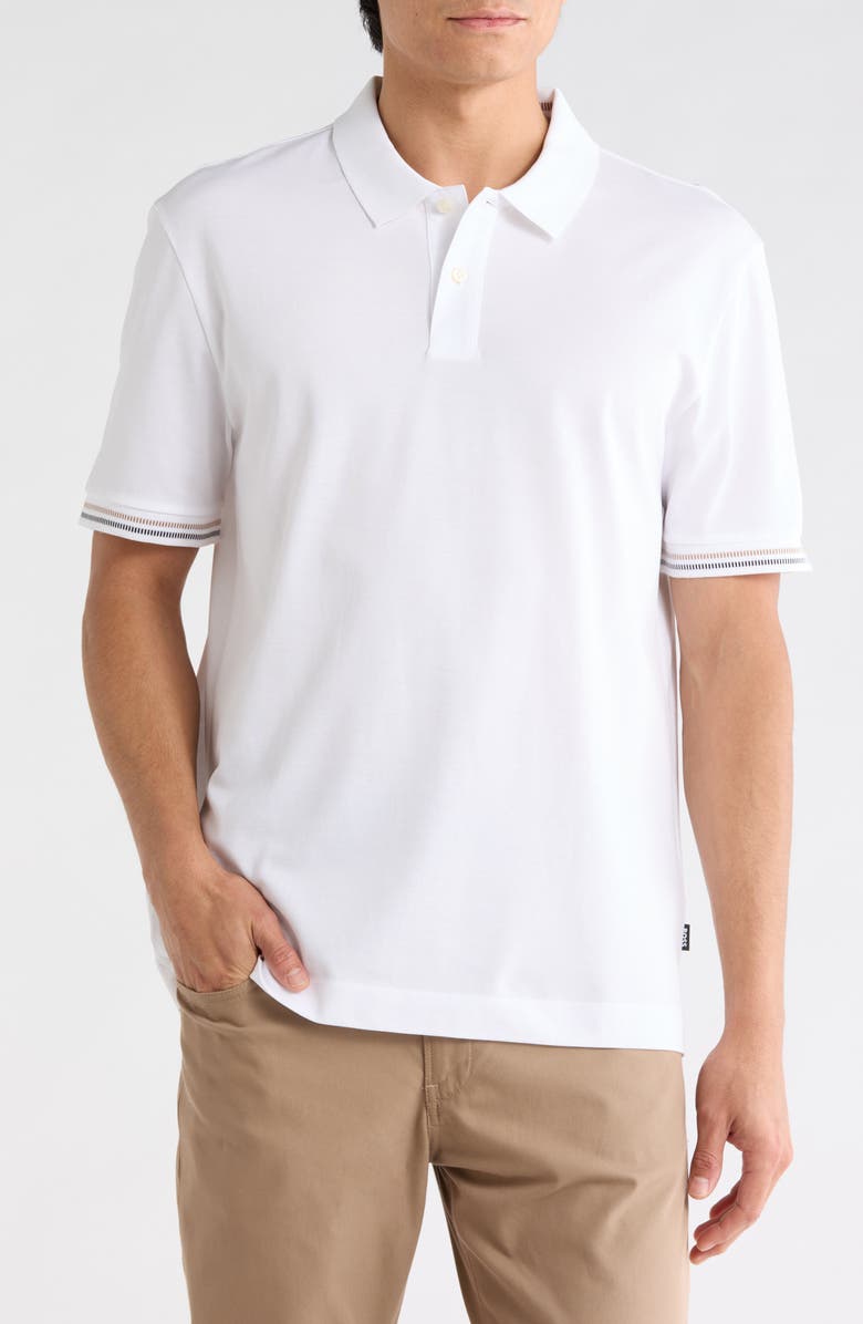 BOSS C-Parlay Cotton Polo, Main, color, White