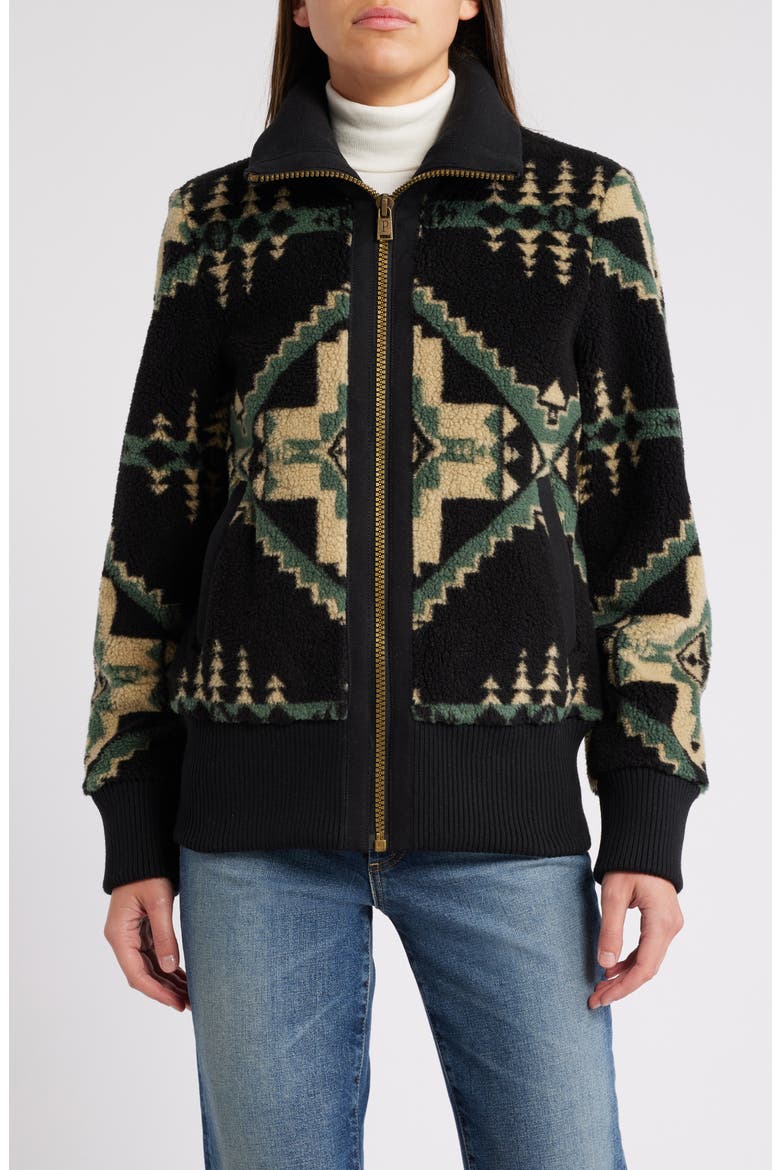 Foxglove Range Fleece Bomber Jacket, Main, color, FOUR CORNERS HUNTER