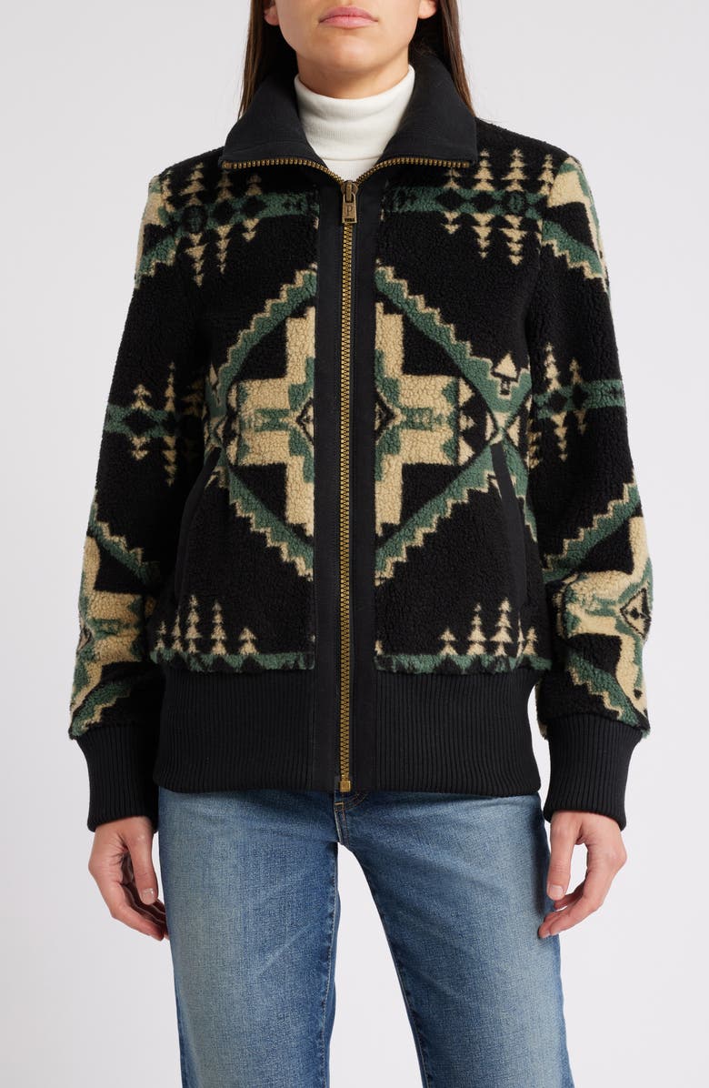 Pendleton Foxglove Range Fleece Bomber Jacket, Main, color,