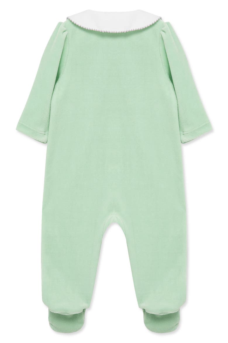 Kids' Sweet Floral Velour Footie, Alternate, color, MINT