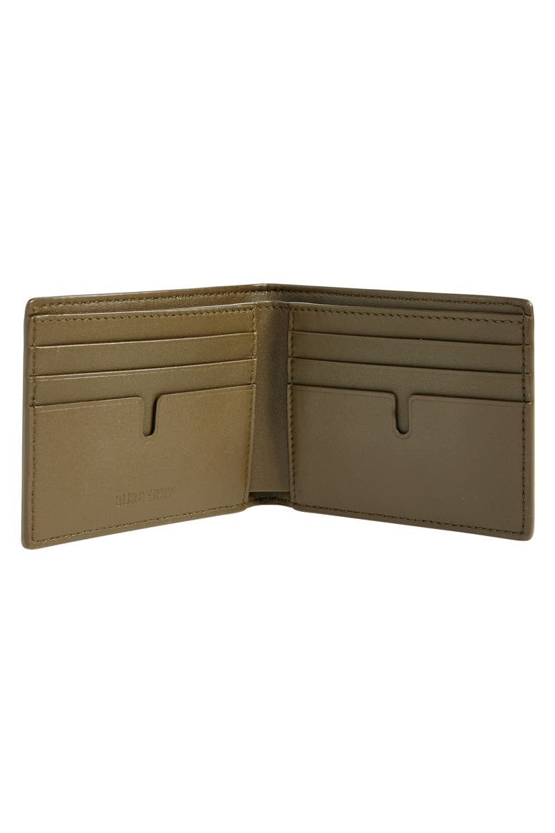 Check Coated Canvas & Leather Bifold Wallet, Alternate, color, SAND