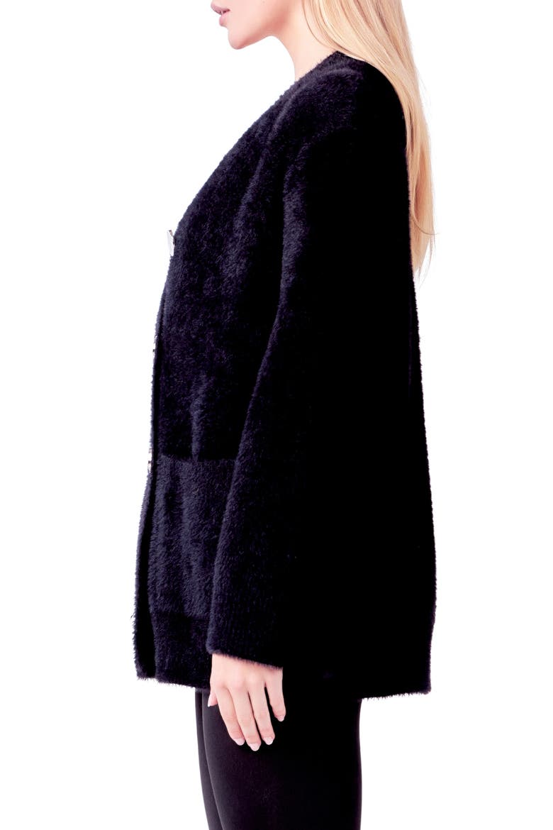 Double Breasted Cardigan, Alternate, color, BLACK