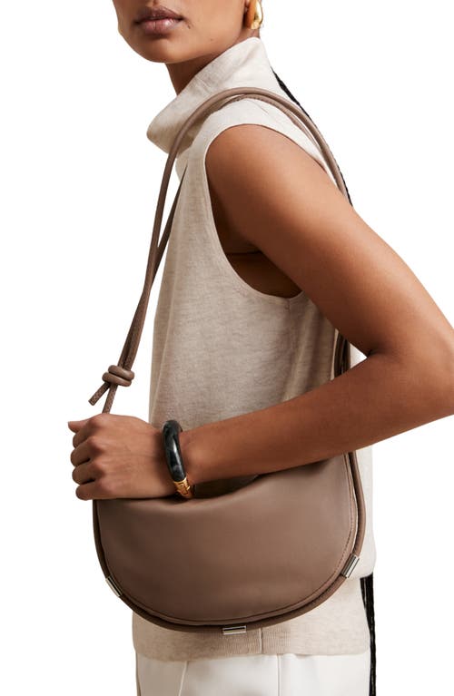 Reiss Womens Neutral Harriet Rope-strap Leather Shoulder Bag In Neutral