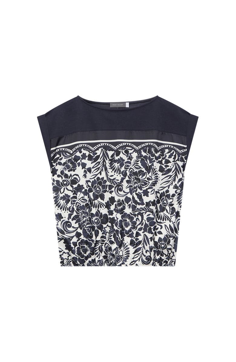 MINT VELVET Floral Woven Print Top, Alternate, color, Black