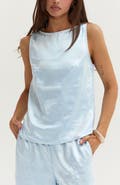 CRESCENT Satin Sleeveless Tank Top