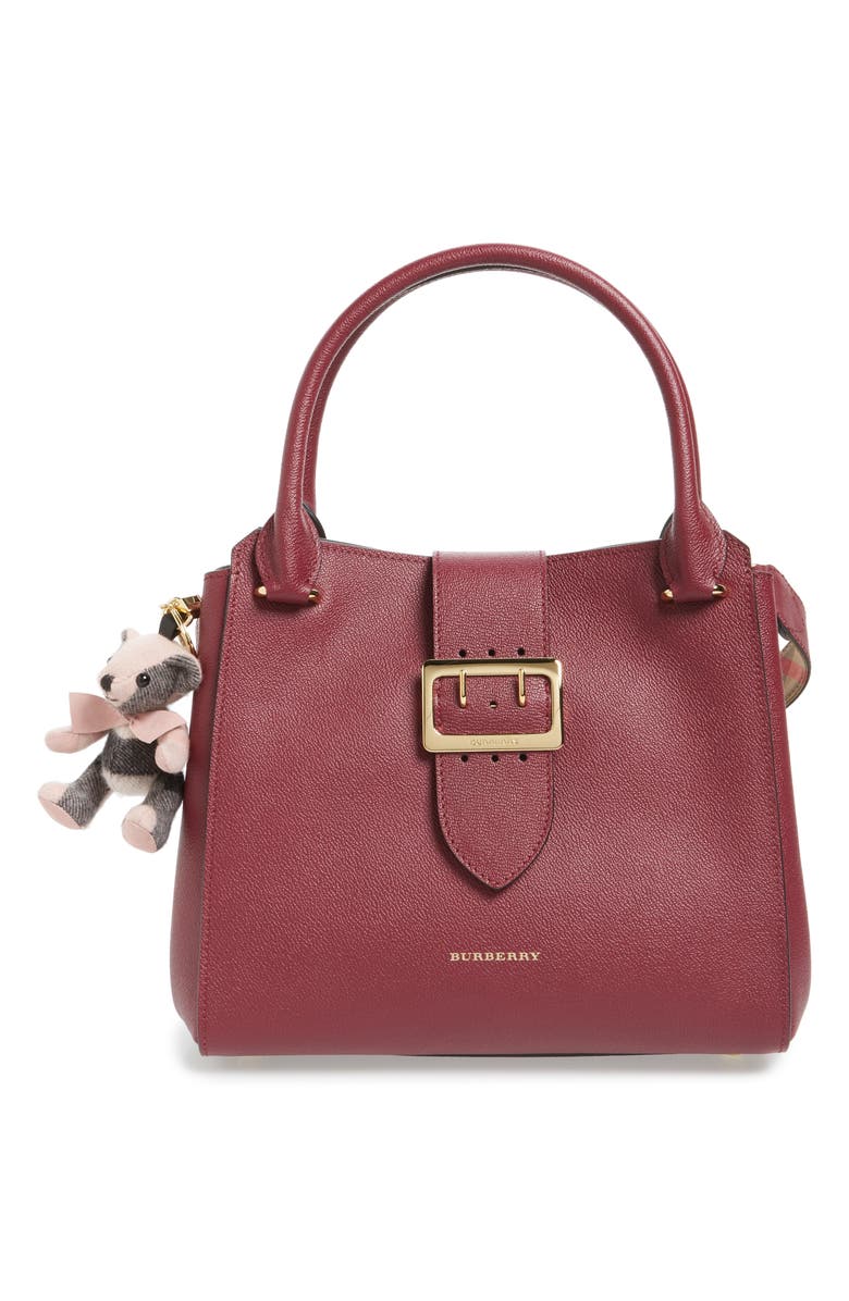 Burberry 'Thomas' Check Bear Cashmere Bag Charm, Alternate, color, 