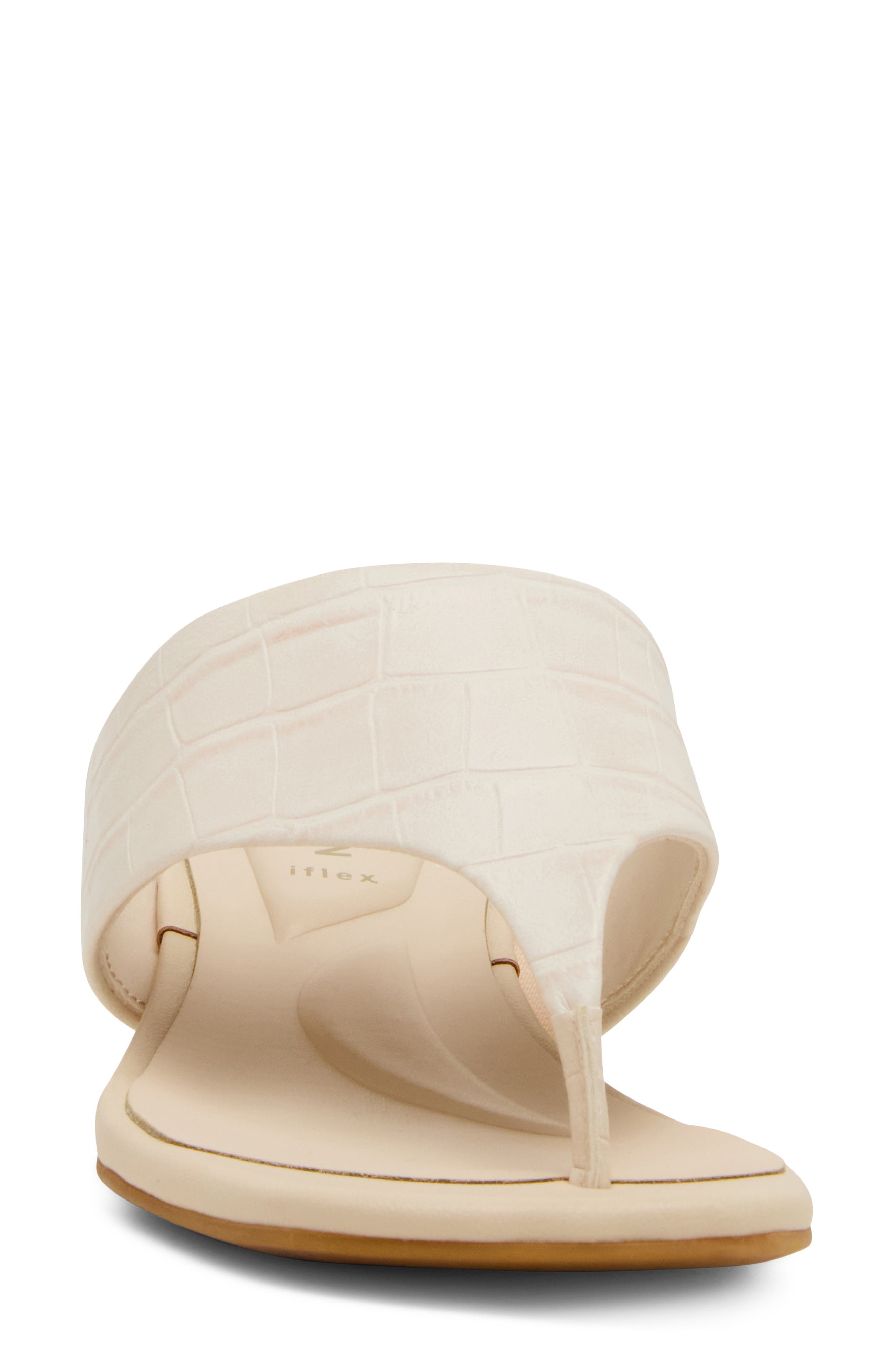 Anne Klein Willing Wedge Sandal, Alternate, color, Bone Croco