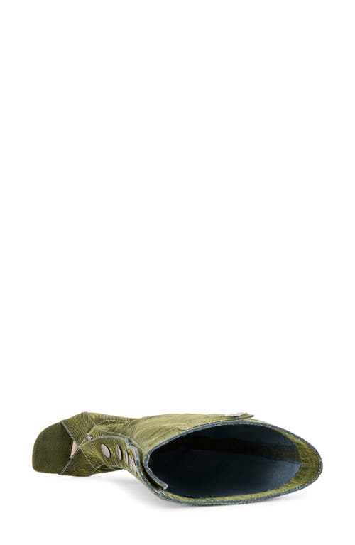 Azalea Wang Kazuki Peep Toe Stiletto Boot In Green