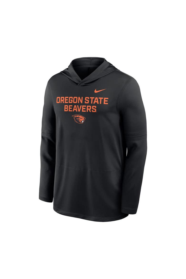 Men's Nike Black Oregon State Beavers 2025 Sideline Dri-FIT Long Sleeve Hoodie T-Shirt, Alternate, color, Black