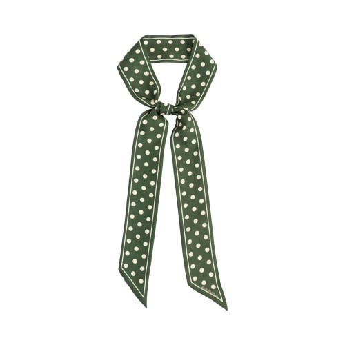 Lost Pattern Nyc "retro Polka" Silk Skinny Scarf In Multi