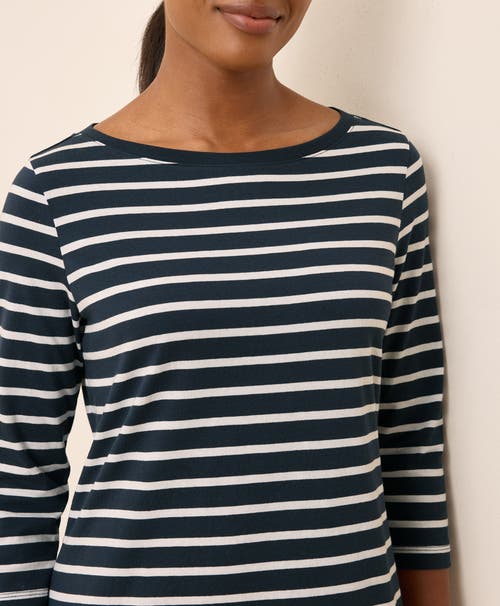 Pact Organic Cotton Softspun Boat Neck Dress In Blue