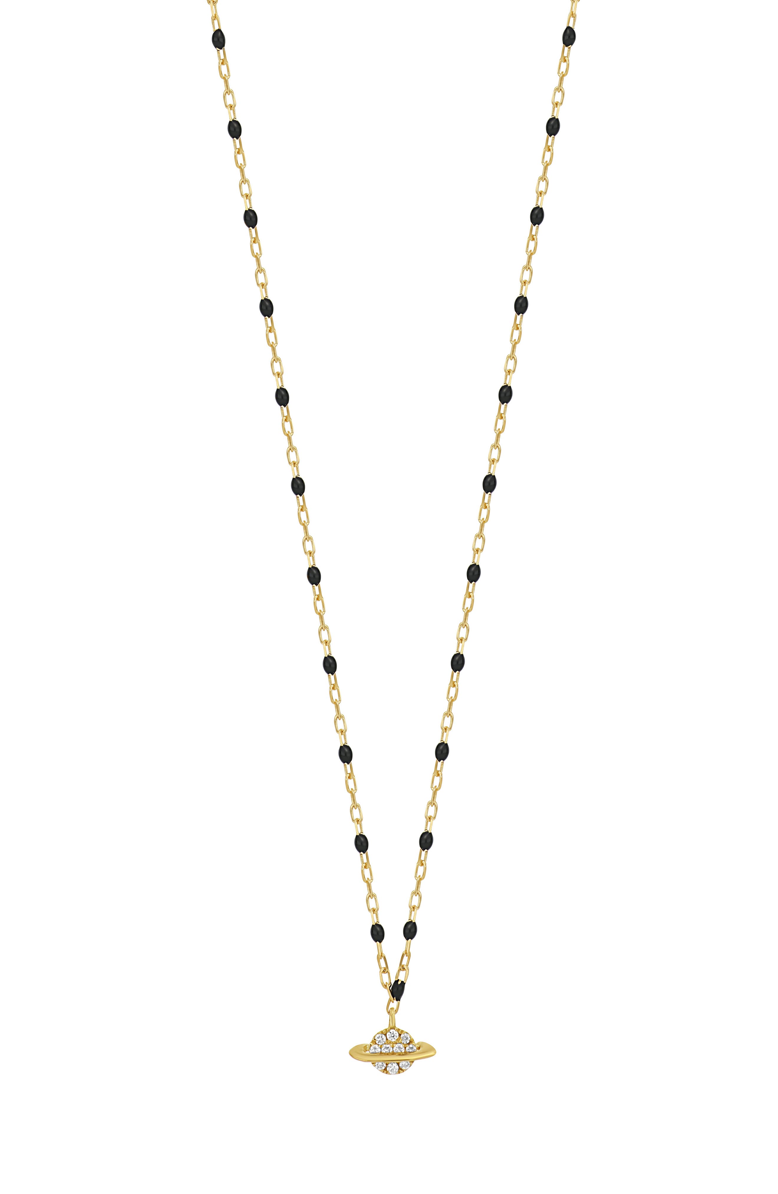 Bony Levy 18K Yellow Gold Pavé Diamond Planet Pendant Necklace