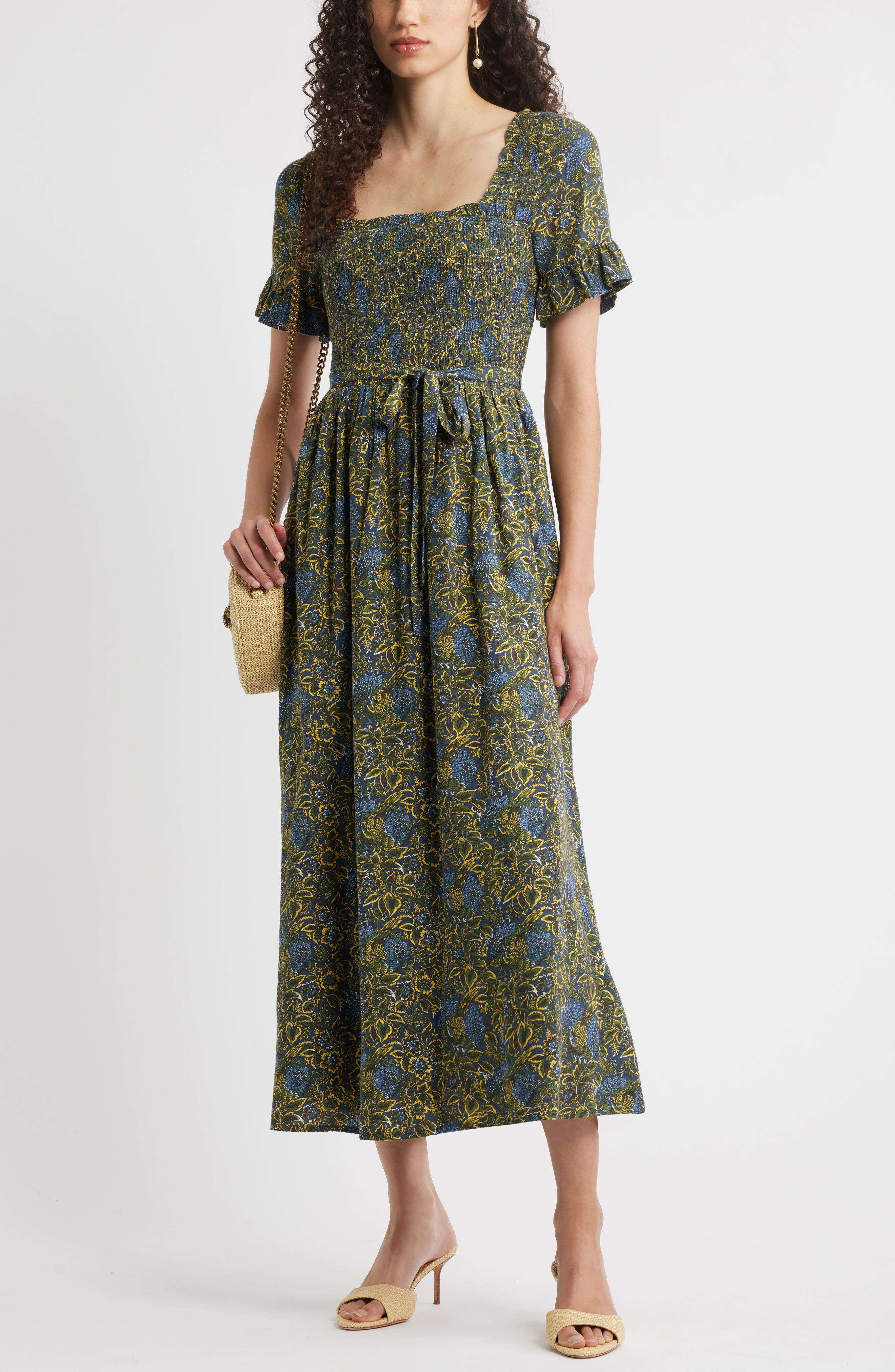 Smocked Ruffle Bodice Maxi Dress - image 4