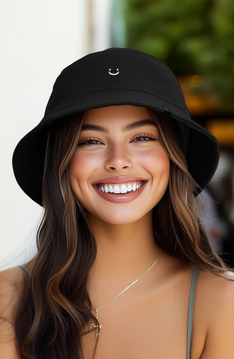 Dalix Lil Smile Bucket Hat, Alternate, color, Black