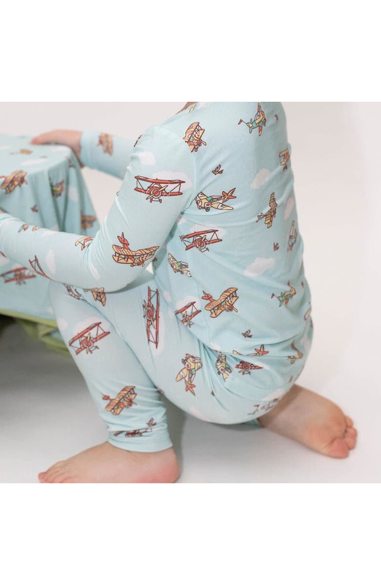 Bellabu Bear Kids' Vintage Airplanes Set of 2 Piece Pajamas, Alternate, color, Vintage Airplanes