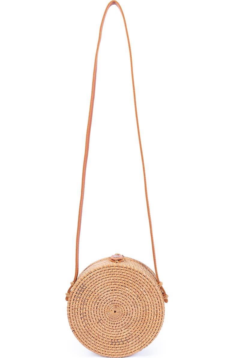 Jelavu Ata Bali Woven Rattan Canteen Crossbody Bag, Alternate, color, Tan