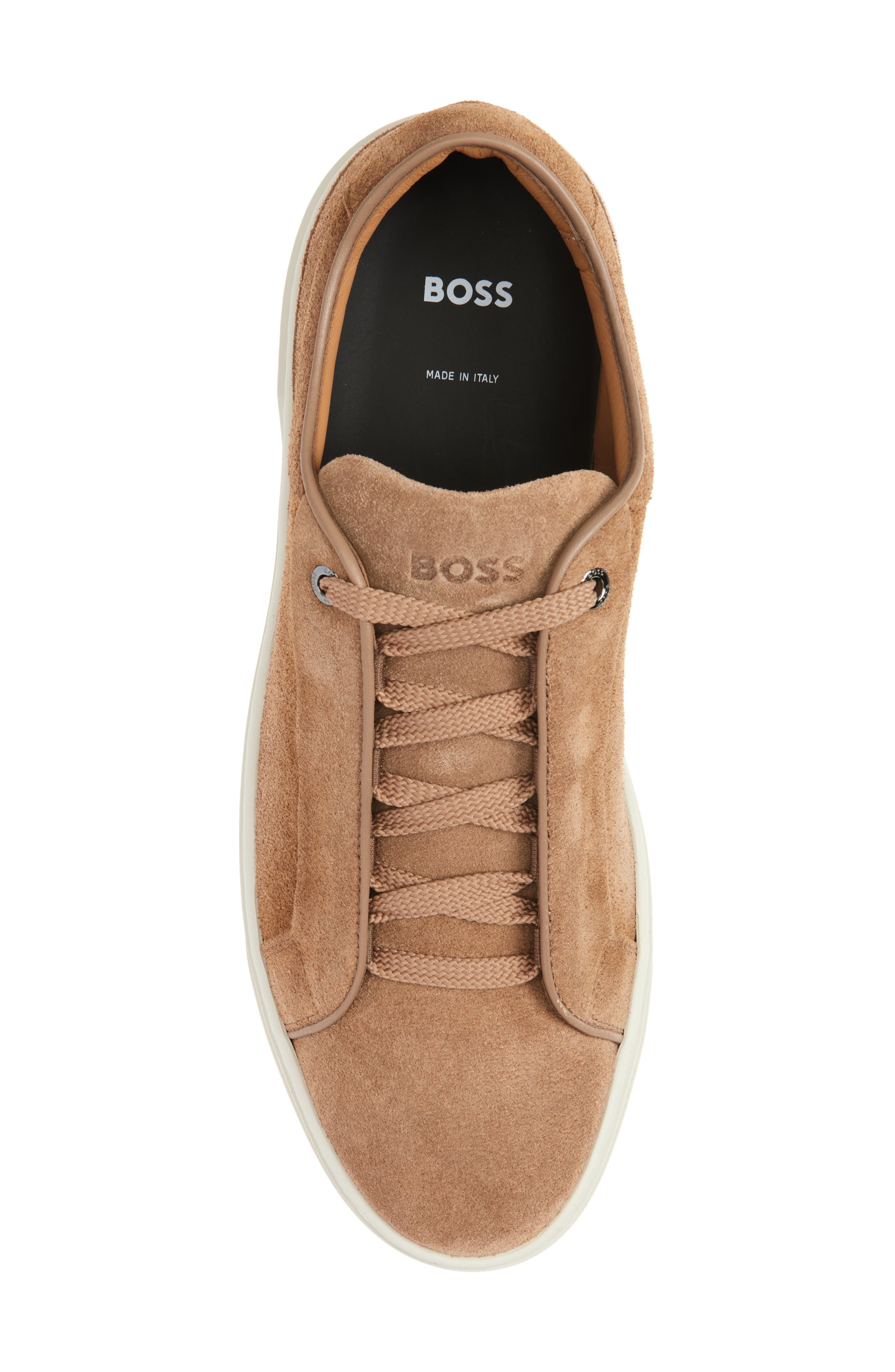 BOSS Gary Suede Sneaker, Alternate, color, Med Bge