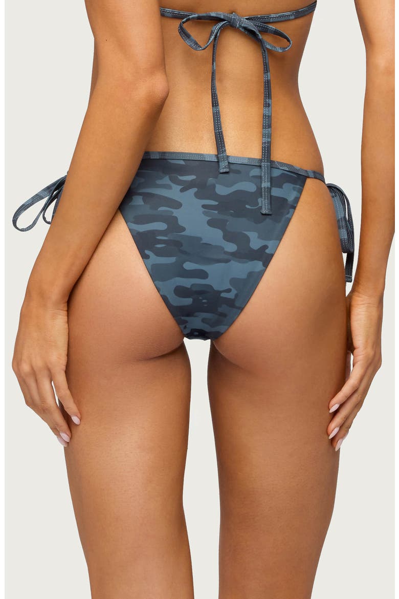 Aviah Ruffle Camo Bikini Bottoms, Alternate, color, CHARCOAL
