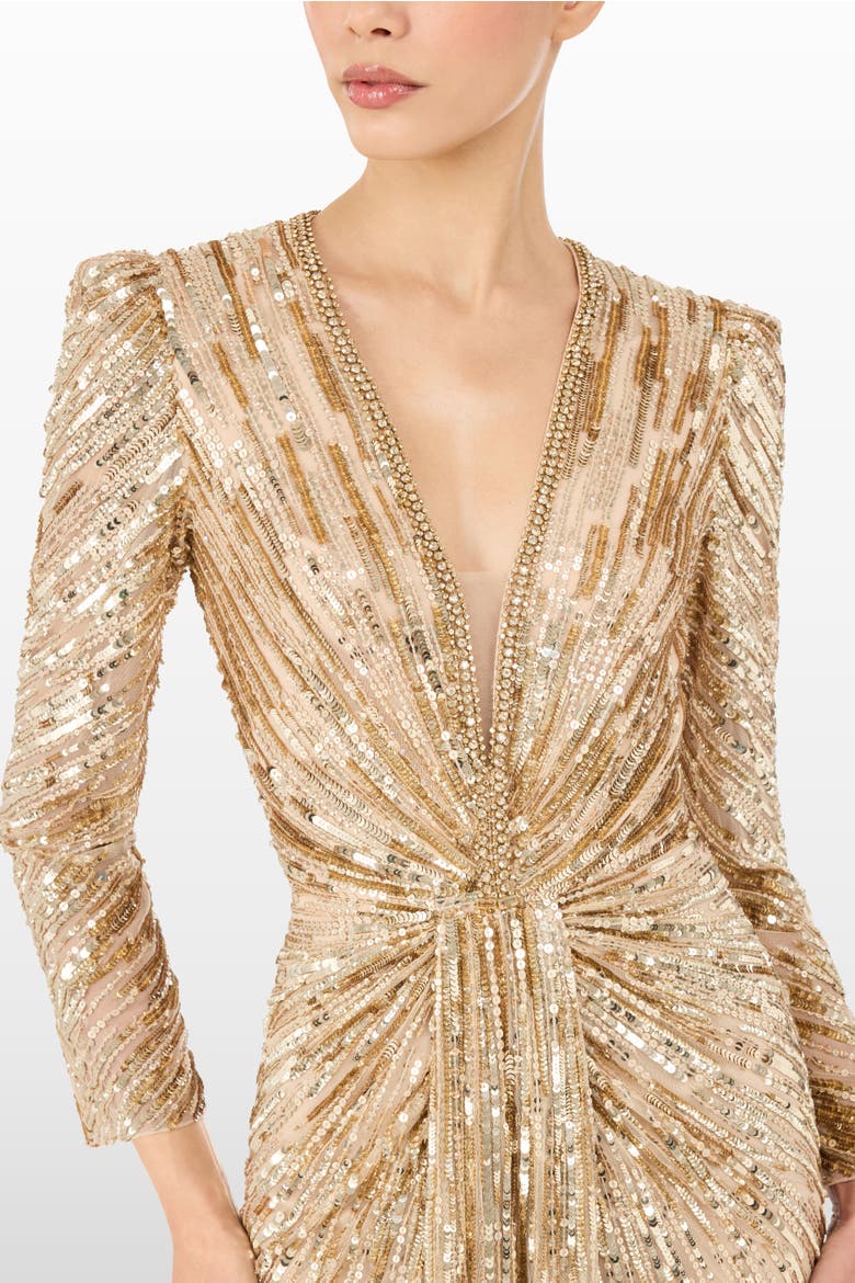 Darcy Sequin-Embellished Dress, Alternate, color, Illusion