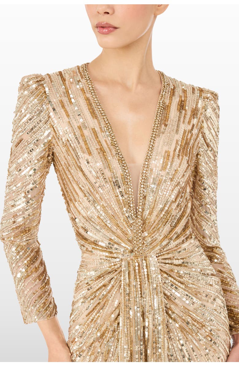 Jenny Packham Darcy Sequin-Embellished Dress, Alternate, color, Illusion