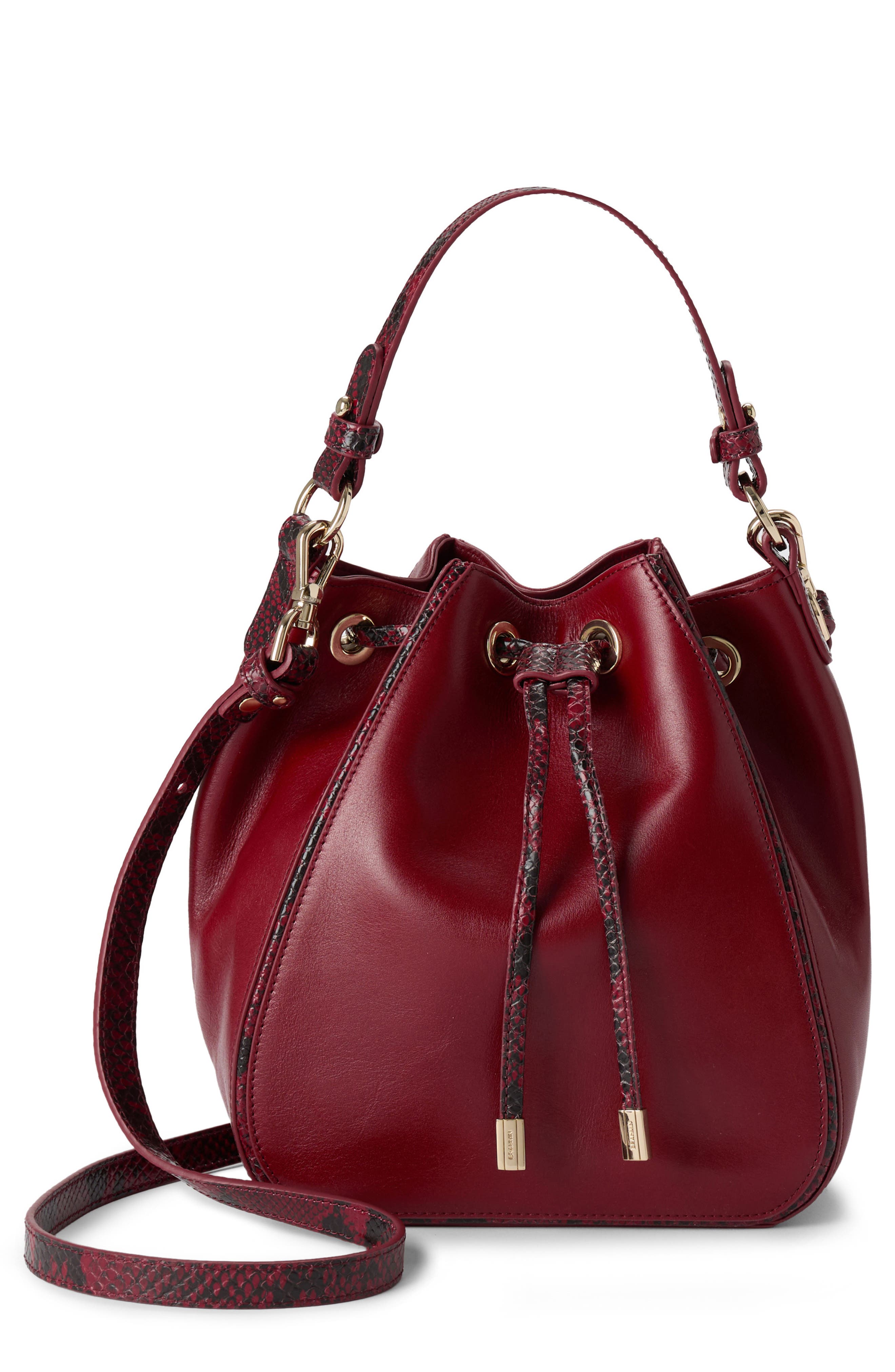 Brahmin Melinda Leather Bucket Bag, Main, color, 