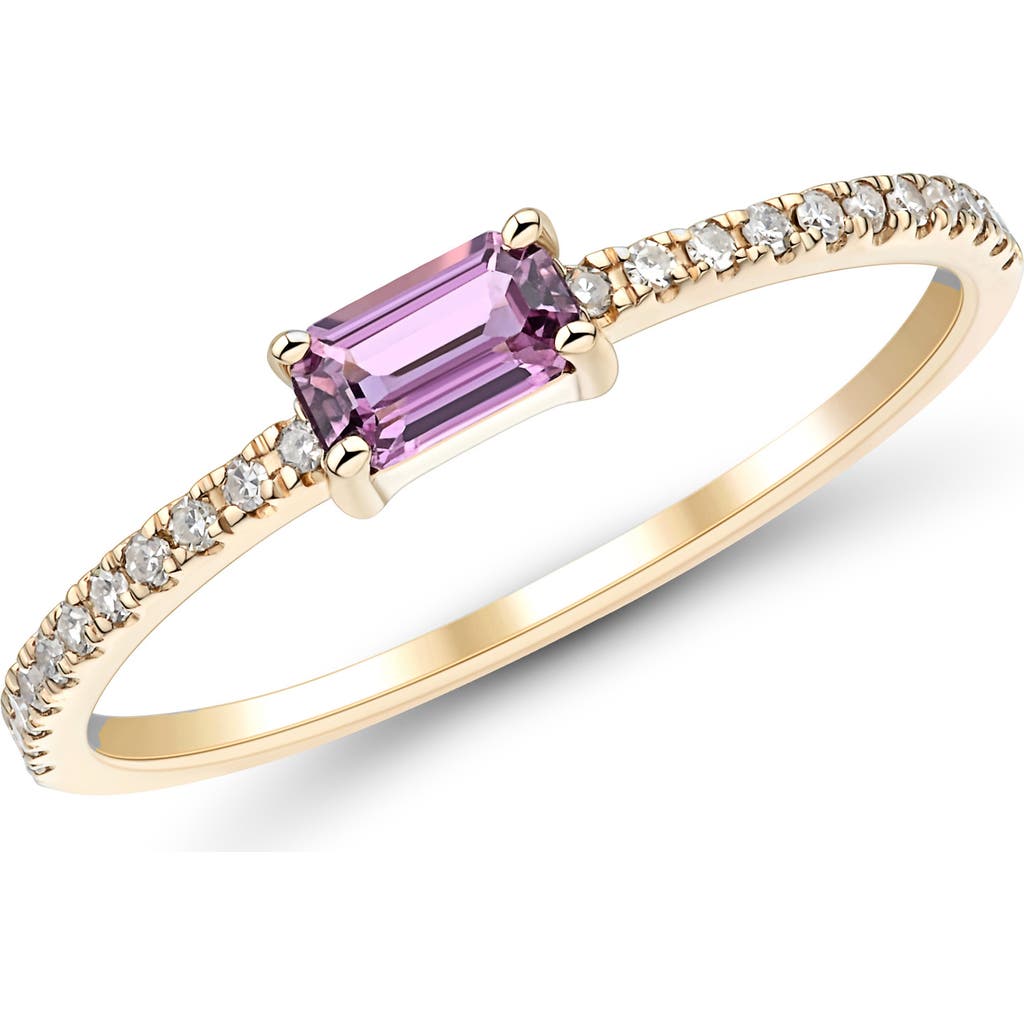 Frankie & Zoe 14k Yellow Gold Pink Sapphire & Diamond Ring