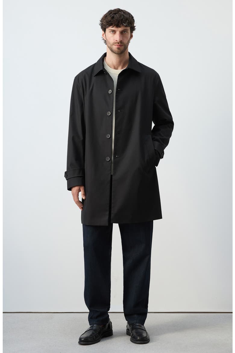 Water Repellent Raincoat, Alternate, color, BLACK